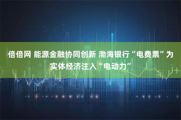 倍倍网 能源金融协同创新 渤海银行“电费票”为实体经济注入“电动力”