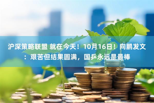 沪深策略联盟 就在今天！10月16日！向鹏发文：艰苦但结果圆满，国乒永远是最棒